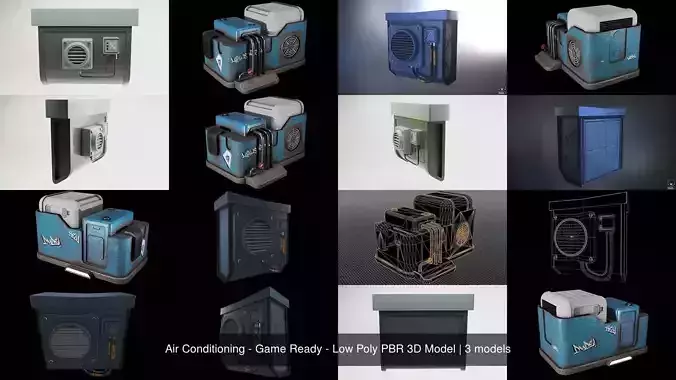 Air Conditioning - Game Ready - Low Poly PBR 3D Model