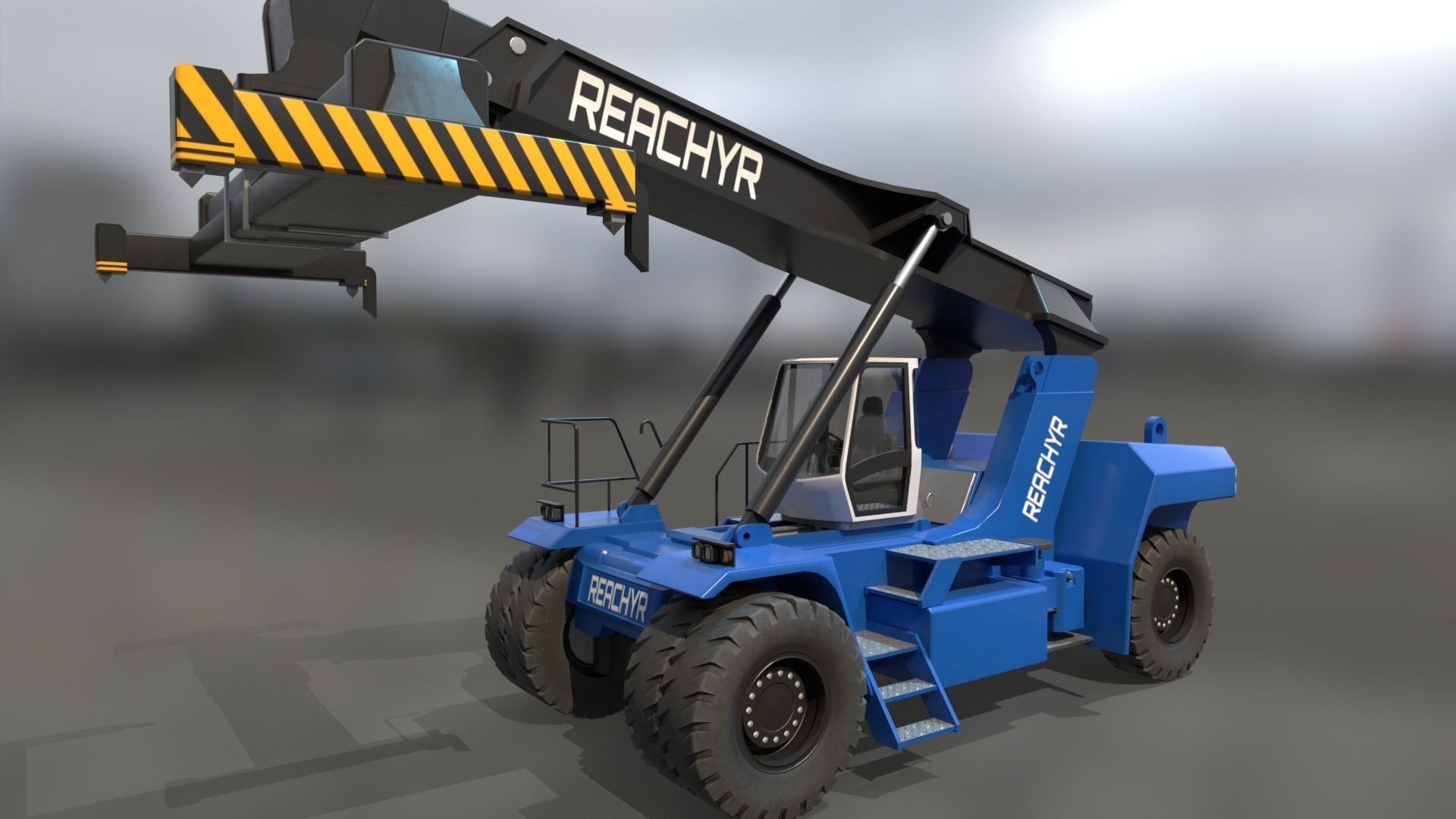 Reach Stacker Low-poly 3D model_12
