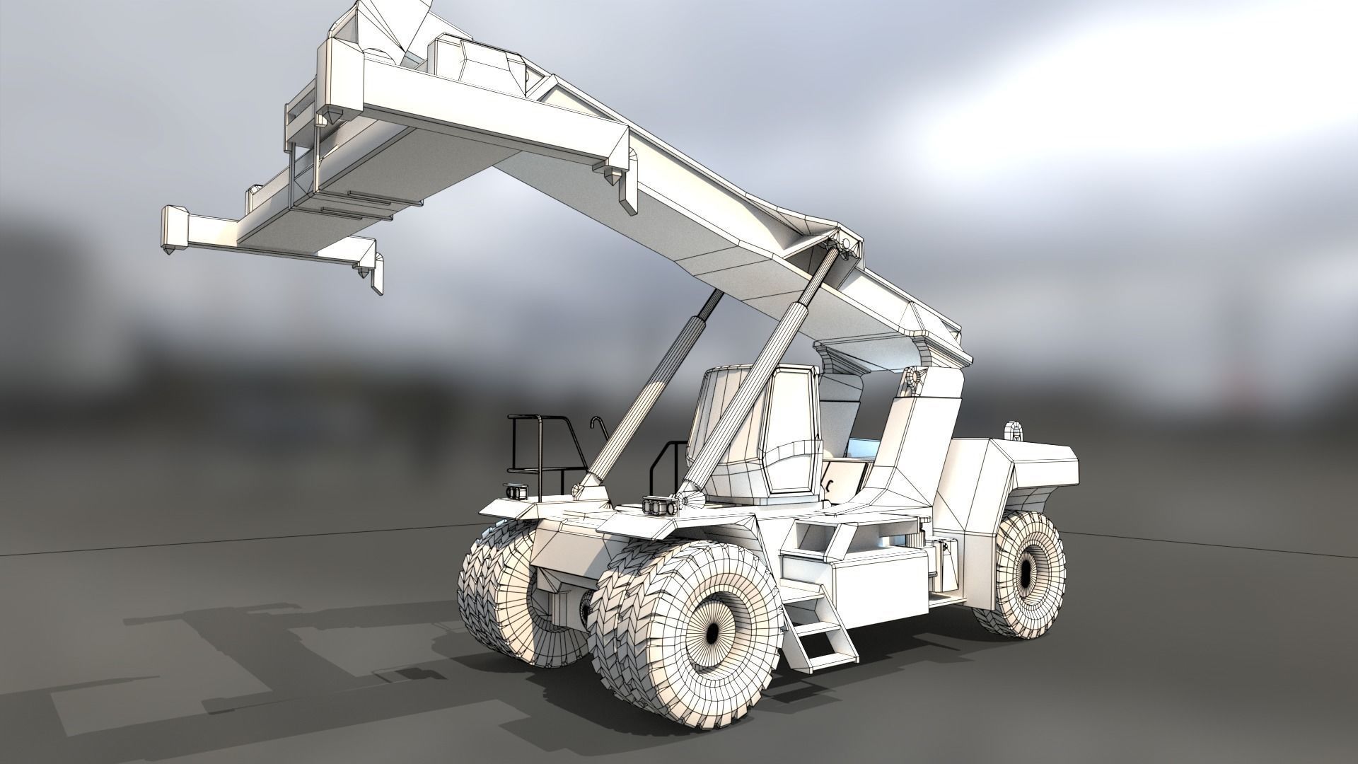 Reach Stacker Low-poly 3D model_14