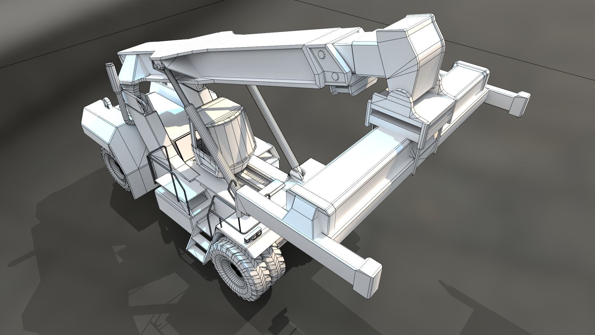 Reach Stacker Low-poly 3D model_16