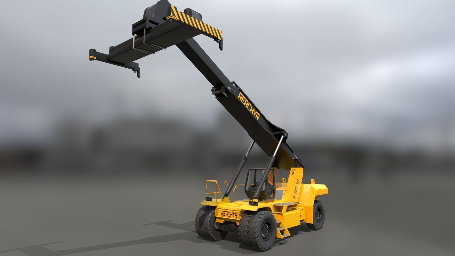 Reach Stacker Low-poly 3D model_4