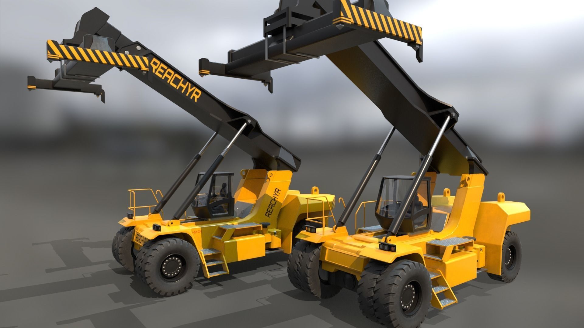 Reach Stacker Low-poly 3D model_13