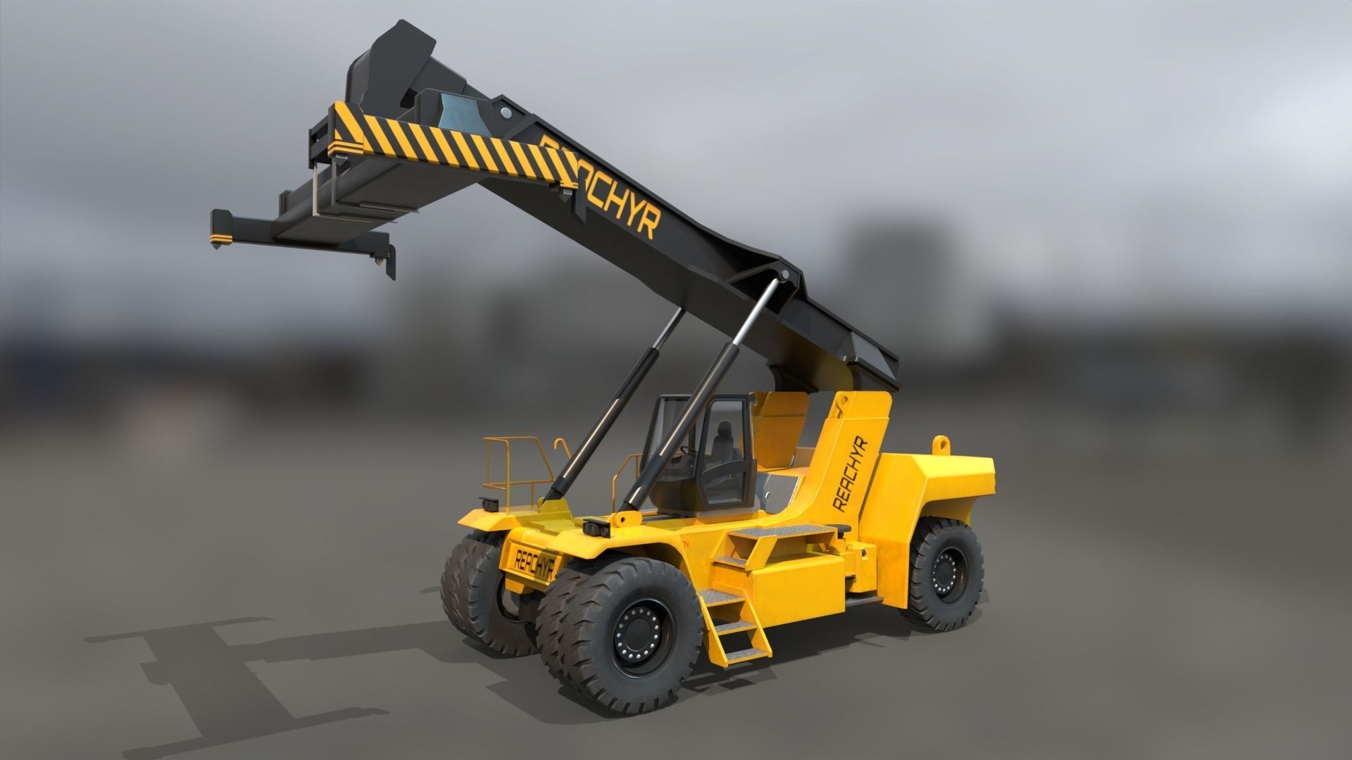 Reach Stacker Low-poly 3D model_2