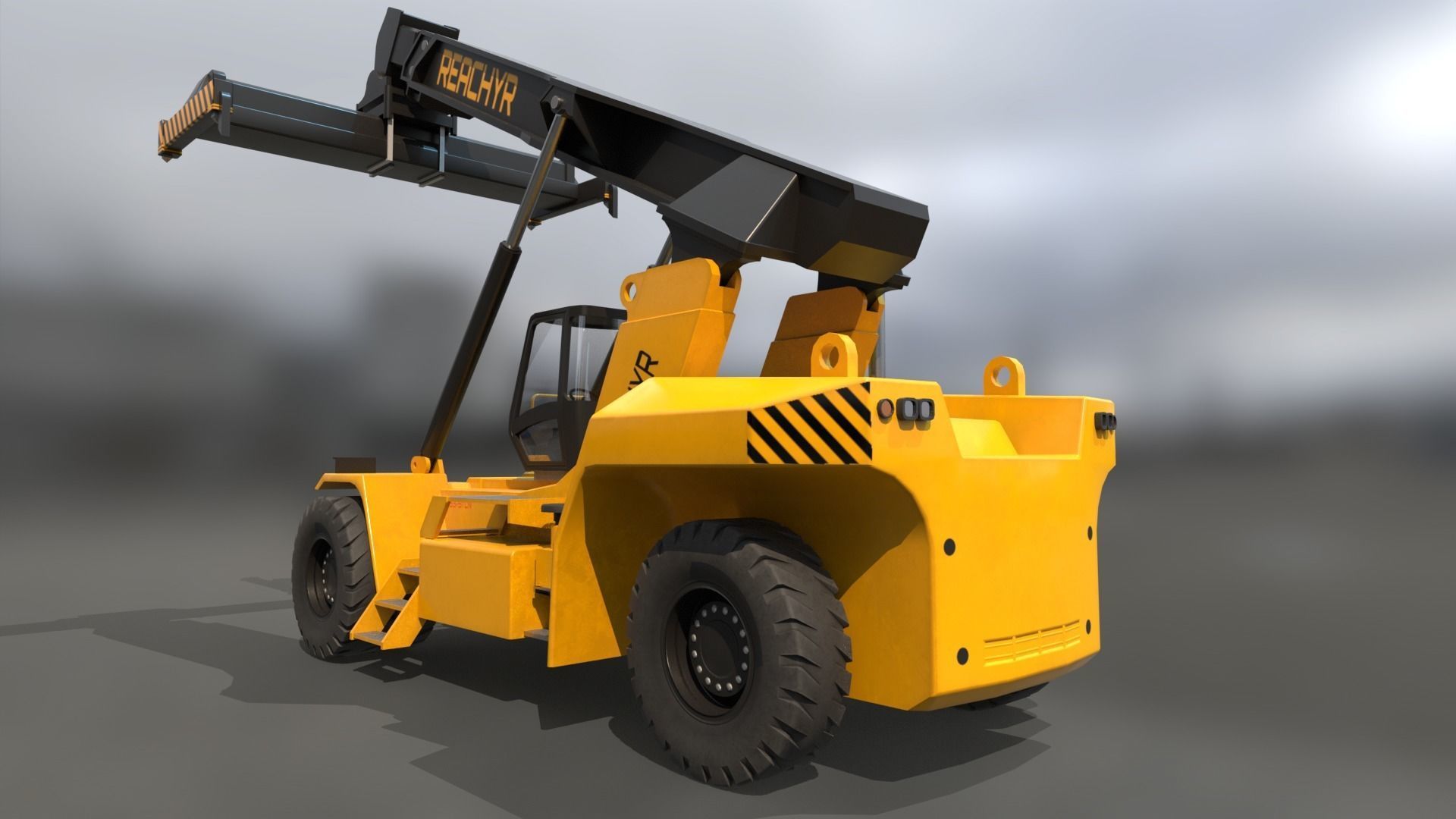 Reach Stacker Low-poly 3D model_6