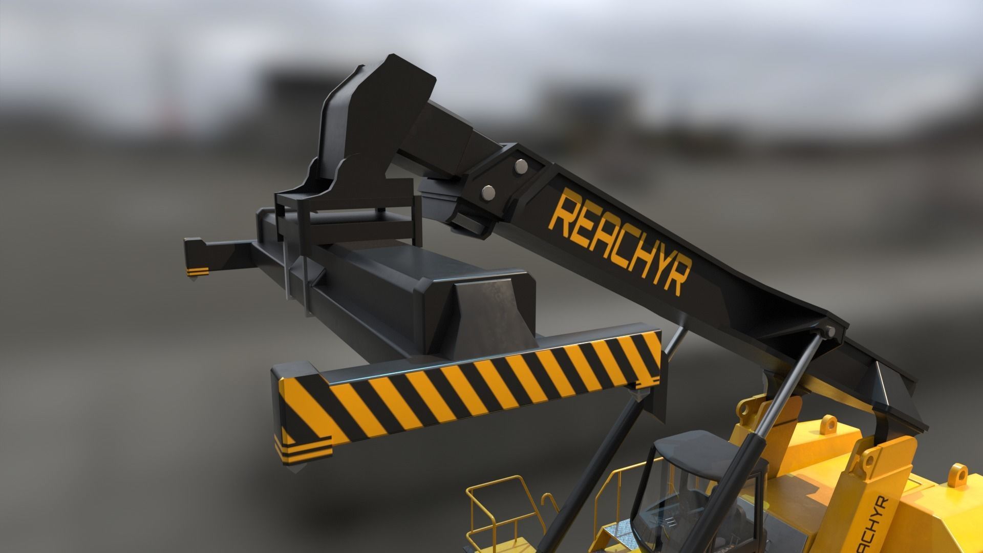 Reach Stacker Low-poly 3D model_10