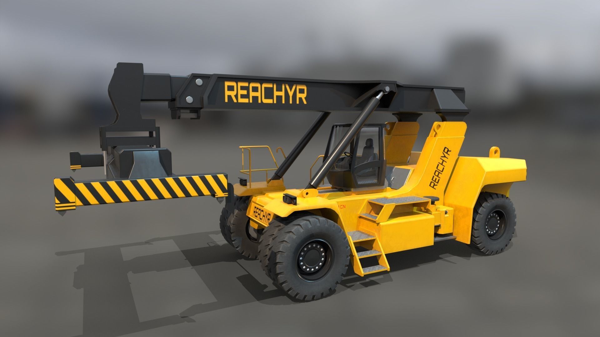 Reach Stacker Low-poly 3D model_3
