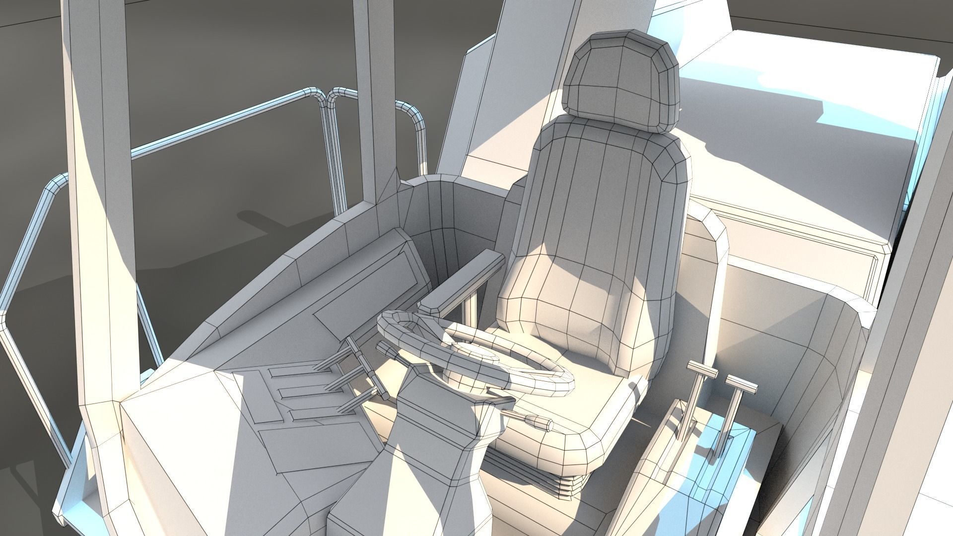 Reach Stacker Low-poly 3D model_17