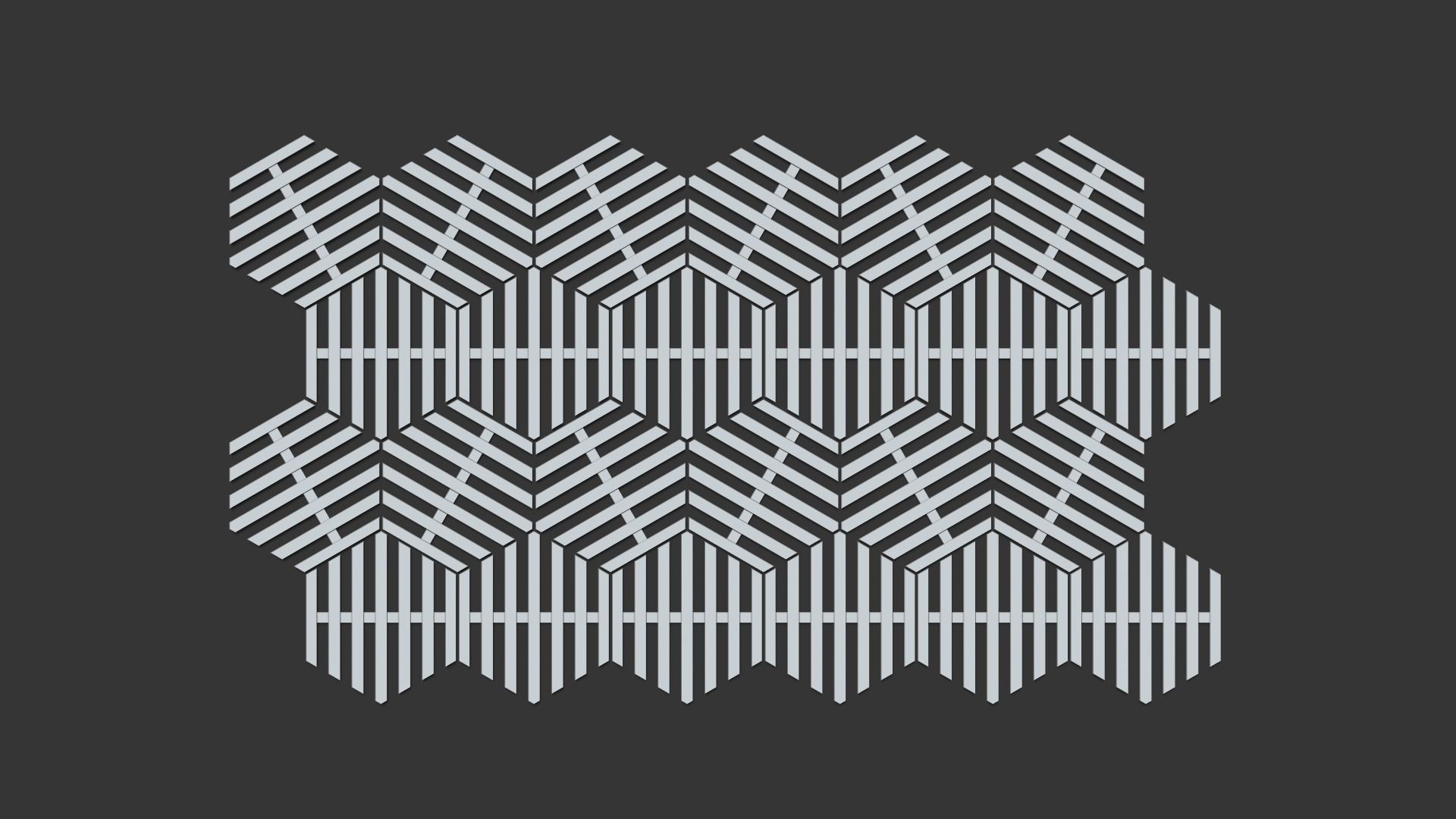 Hexagonal Wall Panel A29 Stripes - Interior Design Decoration 3D print model_8