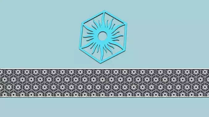 Hexagonal Wall Panel A33 Sun - Interior Design Decoration