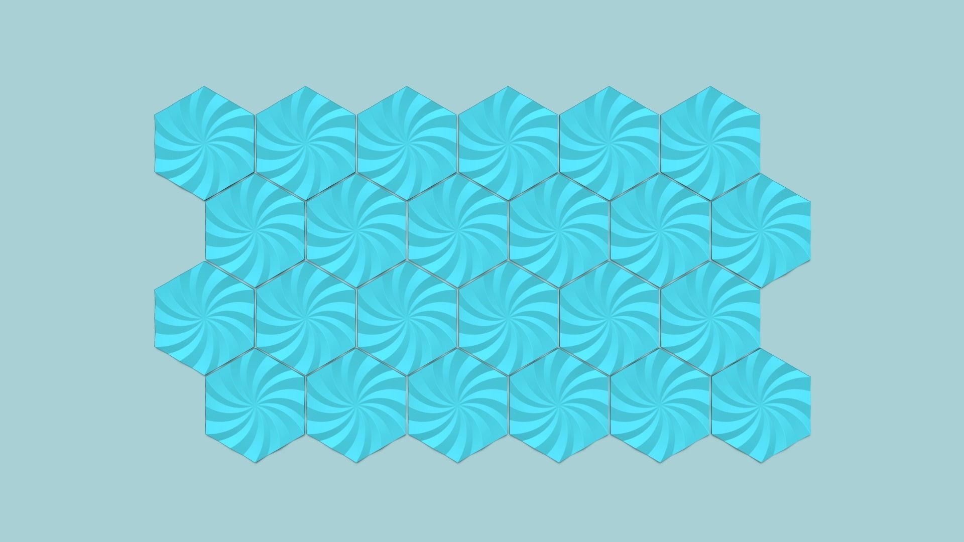 Hexagonal Wall Panel A34 Whirl - Interior Design Decoration 3D print model_6