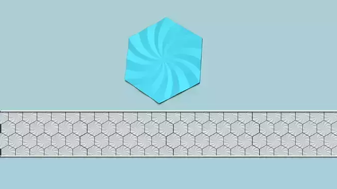 Hexagonal Wall Panel A34 Whirl - Interior Design Decoration