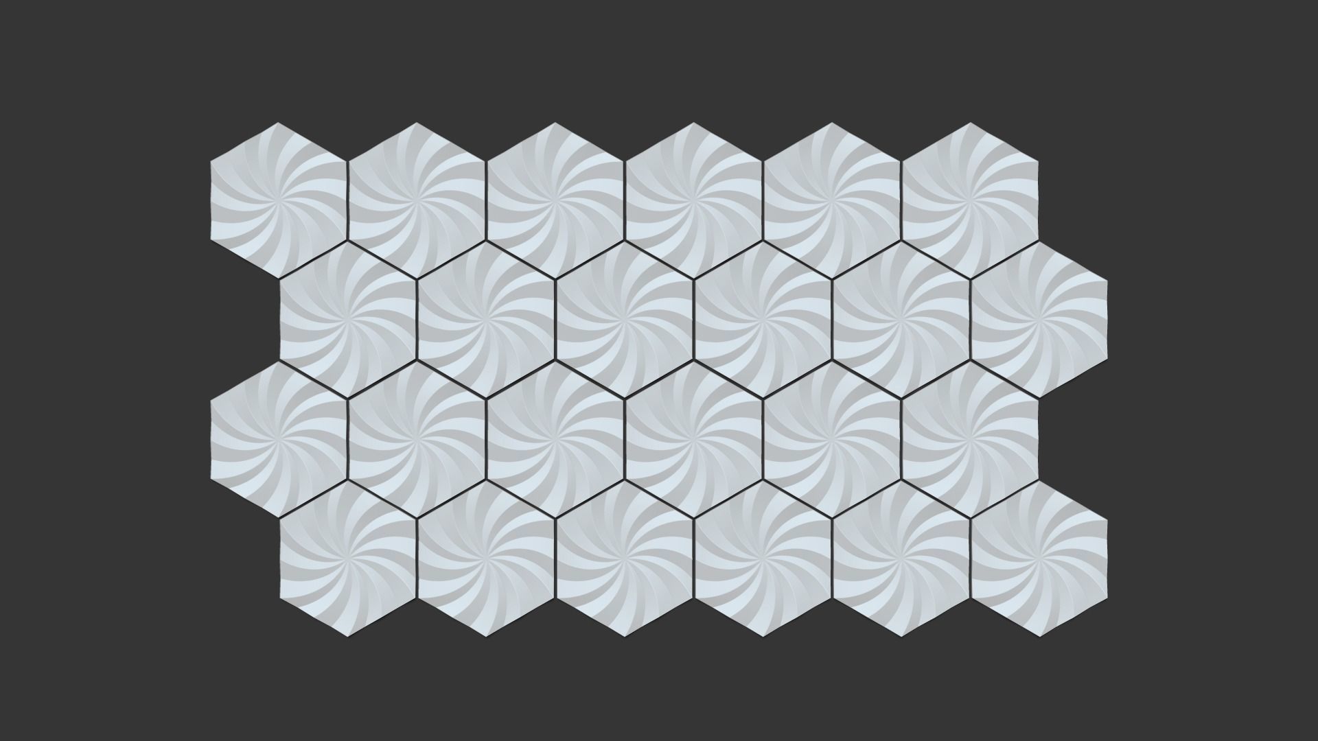 Hexagonal Wall Panel A34 Whirl - Interior Design Decoration 3D print model_8