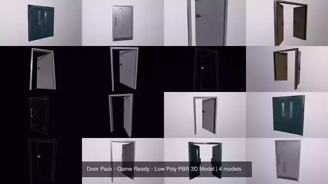 Door Pack - Game Ready - Low Poly PBR 3D Model 3D Model Collection