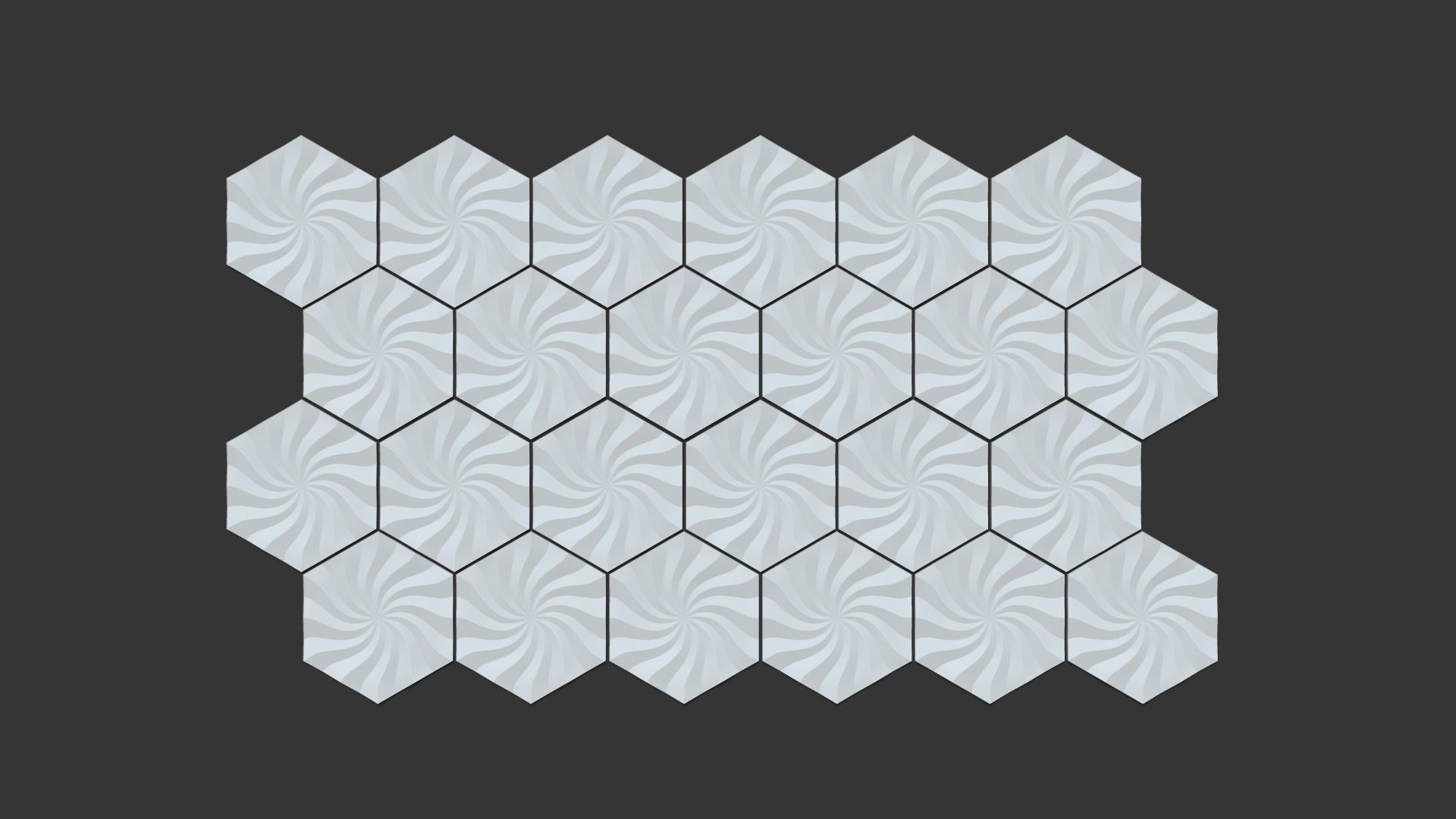 Hexagonal Wall Panel A35 Whirl - Interior Design Decoration 3D print model_8