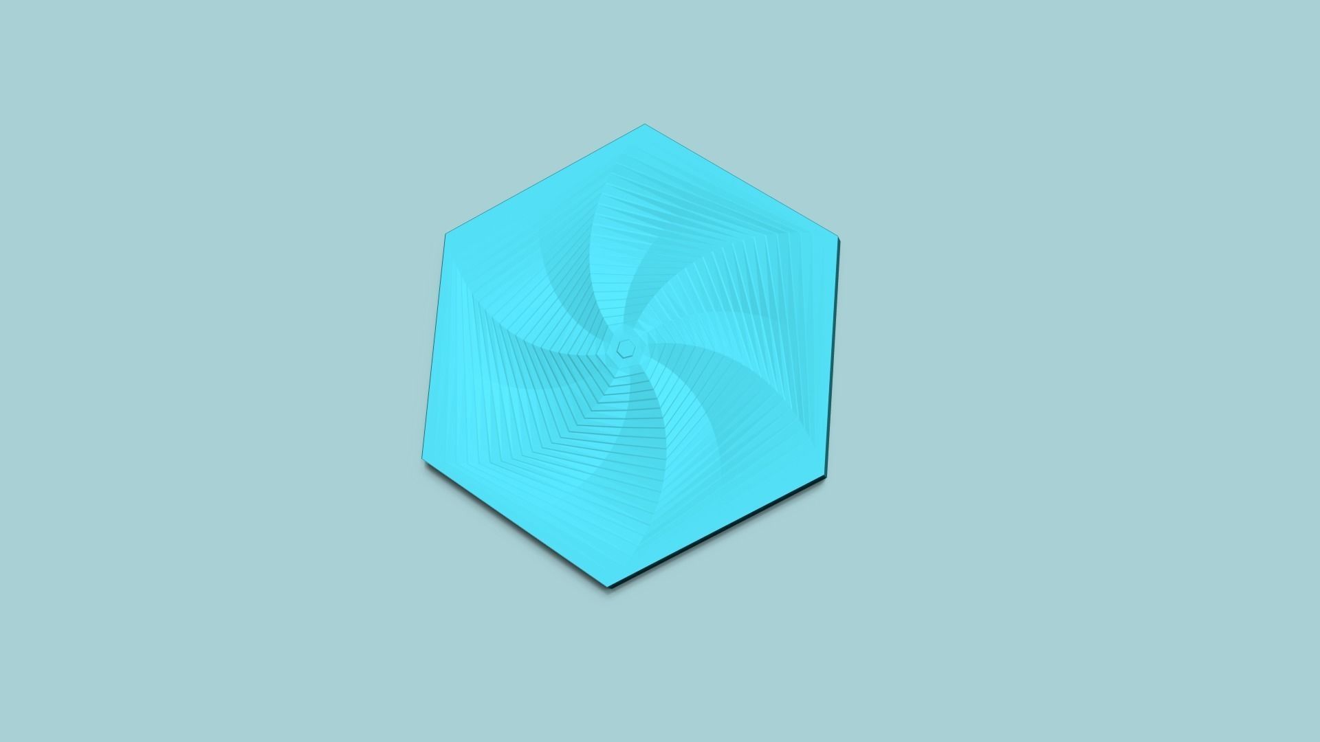 Hexagonal Wall Panel A36 Whirl - Interior Design Decoration 3D print model_1