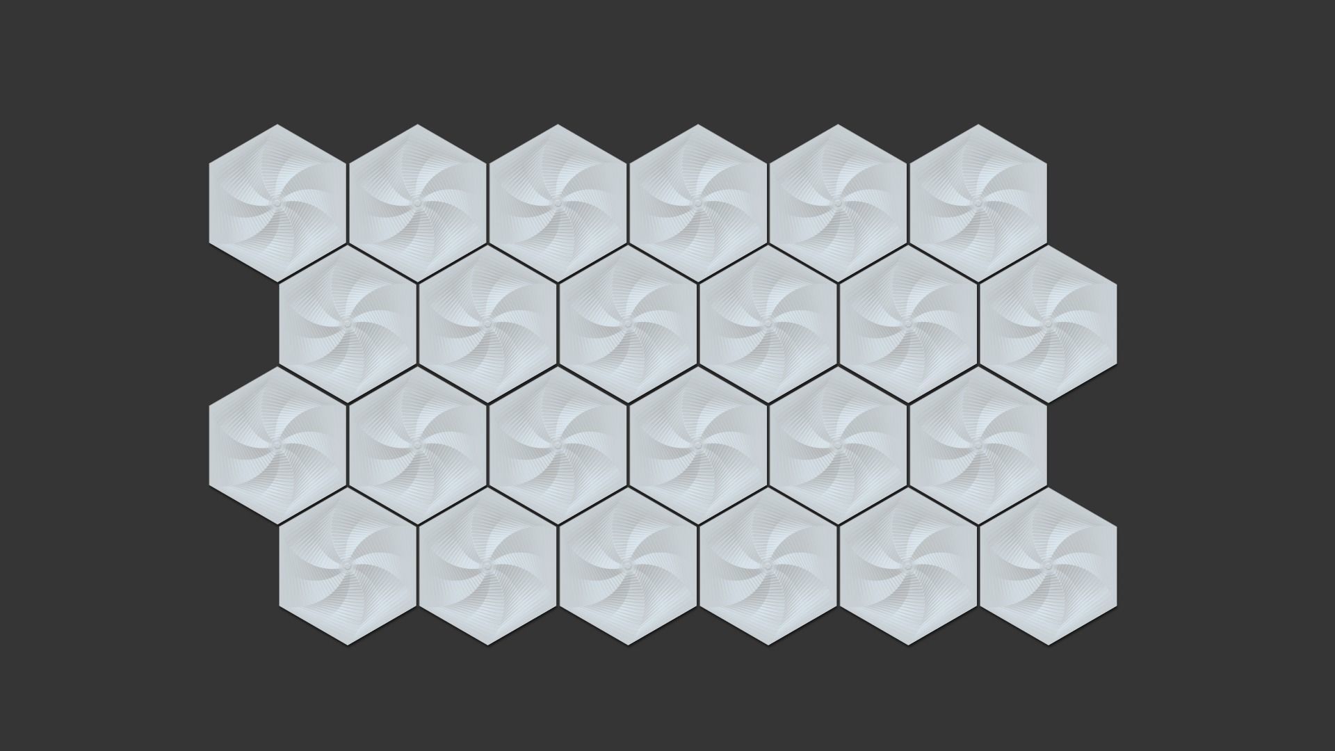 Hexagonal Wall Panel A36 Whirl - Interior Design Decoration 3D print model_8