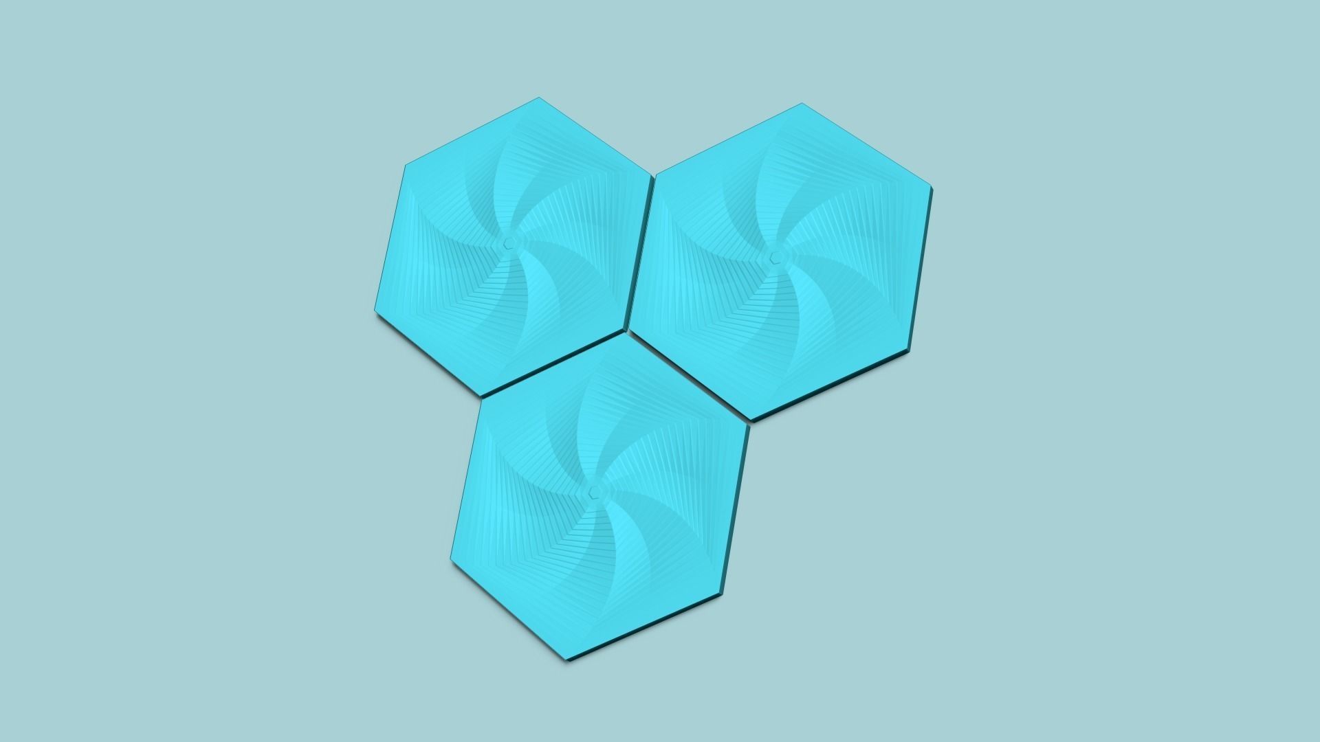 Hexagonal Wall Panel A36 Whirl - Interior Design Decoration 3D print model_5
