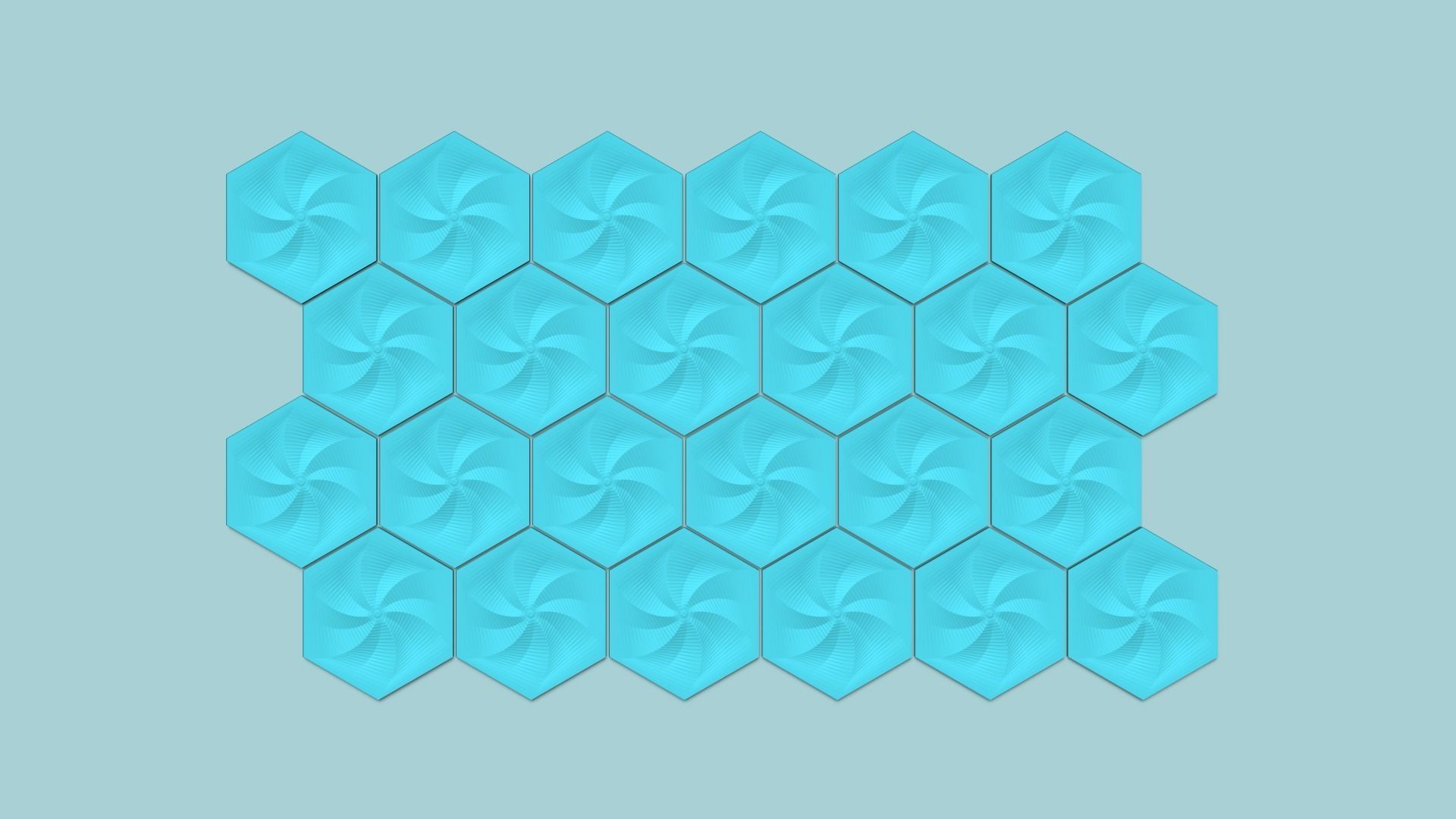 Hexagonal Wall Panel A36 Whirl - Interior Design Decoration 3D print model_6