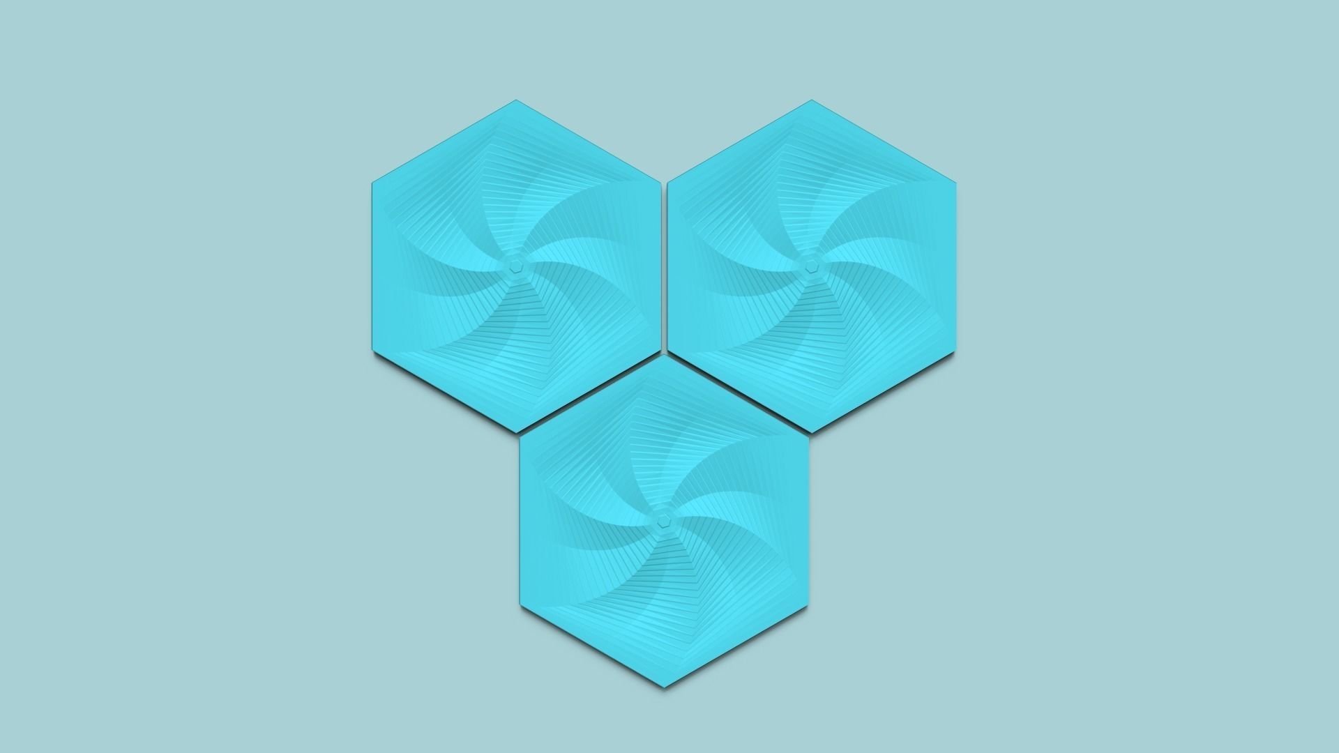 Hexagonal Wall Panel A36 Whirl - Interior Design Decoration 3D print model_4