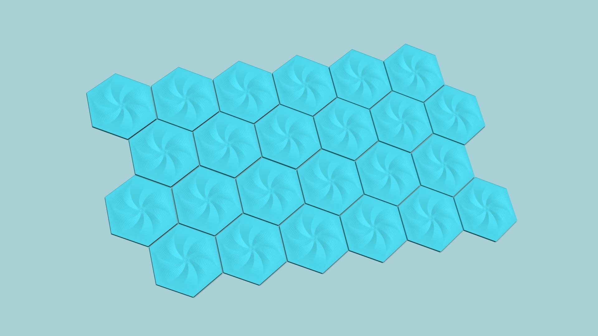 Hexagonal Wall Panel A36 Whirl - Interior Design Decoration 3D print model_7