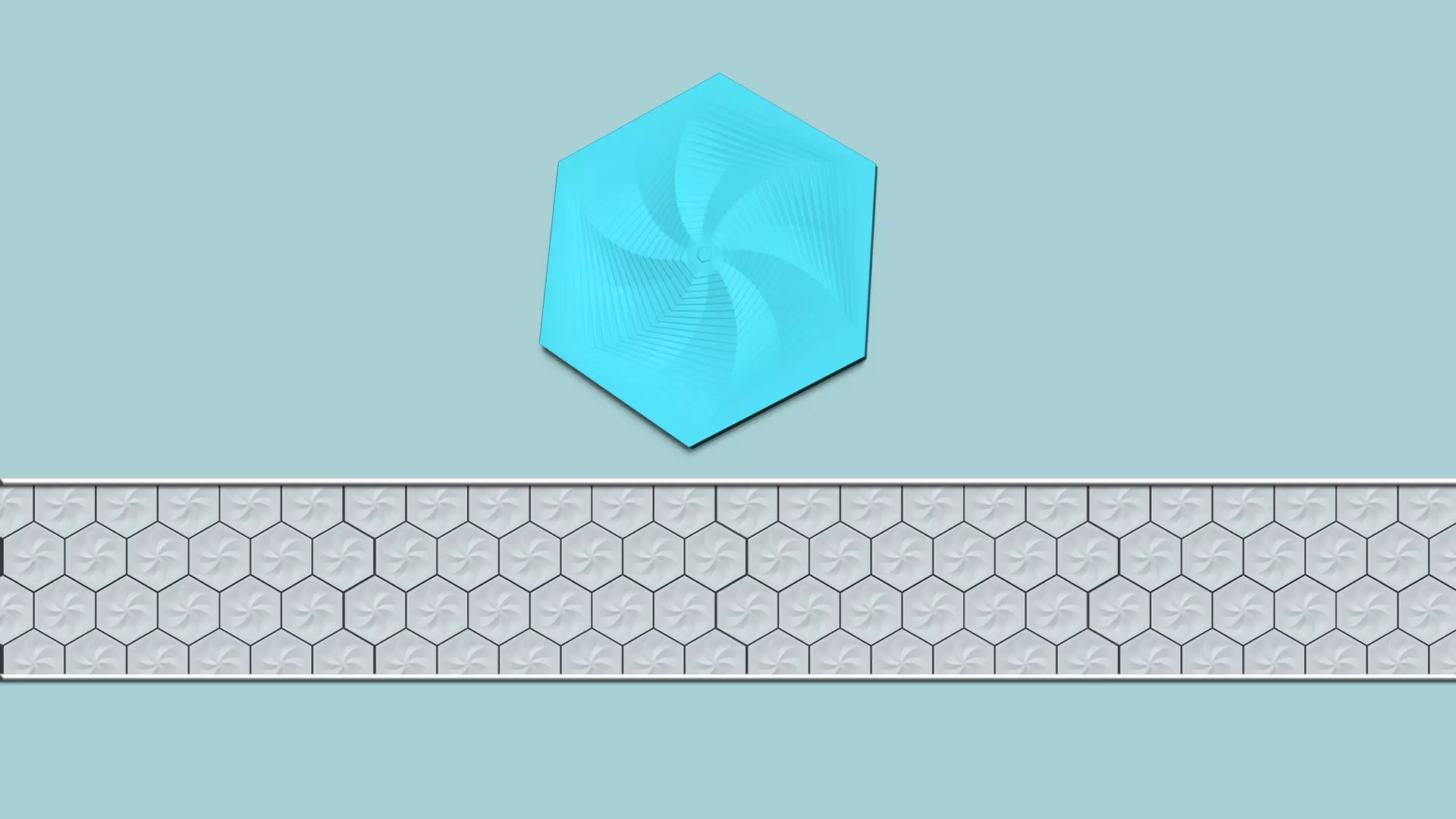 Hexagonal Wall Panel A36 Whirl - Interior Design Decoration 3D print model_0