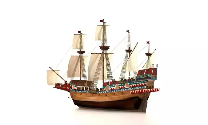 Sailing ship Low-poly 3D model