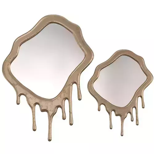 Rowen homes Molten Gold Drip XL Abstract Mirror 3D model