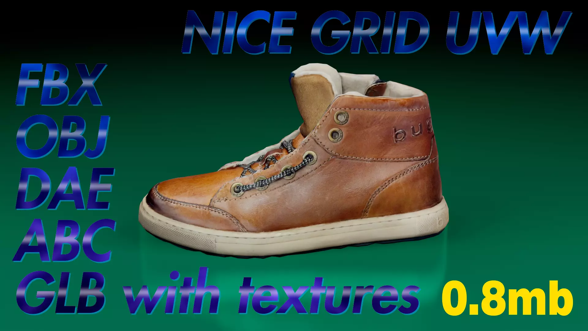 Bugatti Winter Boots LP Game ready Low-poly 3D model