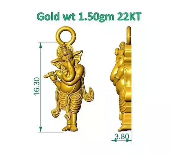 Ganesh ji Murti Pendent   3D print model