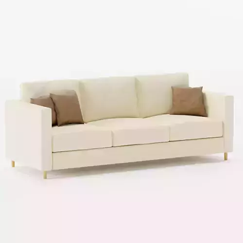 Minimalist White Sofa with Cushions