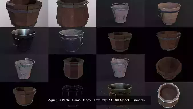 Aquarius Pack - Game Ready - Low Poly PBR 3D Model 3D Model Collection