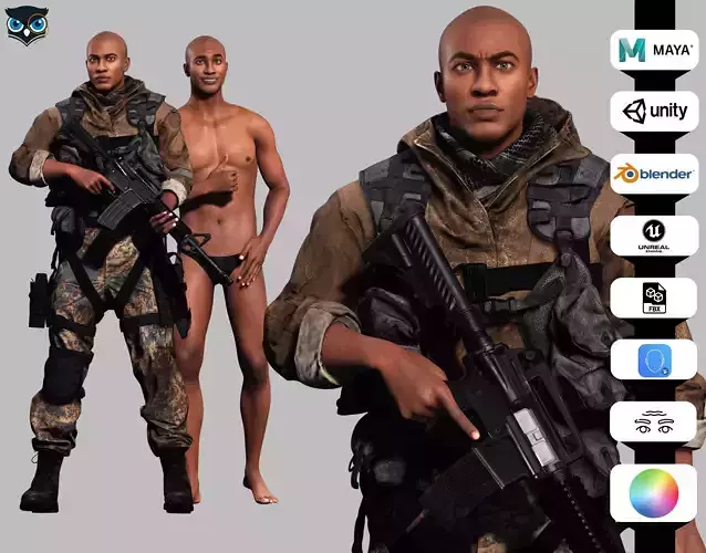 Marcus Realistic Military Operative 3D Character