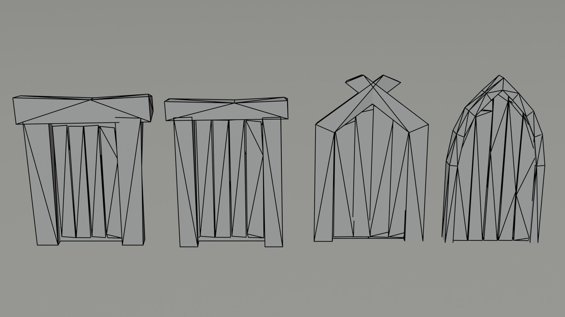 Cartoon fantasy door Polygonal Style Low-poly 3D model_9