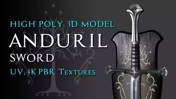 Anduril Sword 3D Model  3D model