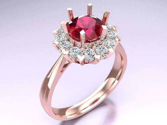 Diamond Ring - Womens Rings - N024054 3D print model