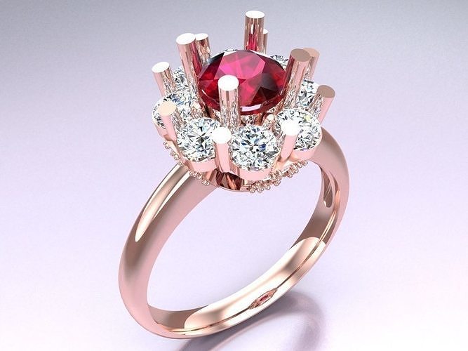 Diamond Ring - Womens Rings - N024208 3D print model