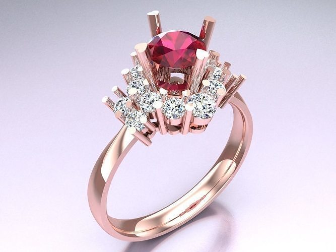 Diamond Ring - Womens Rings - N024025 3D print model