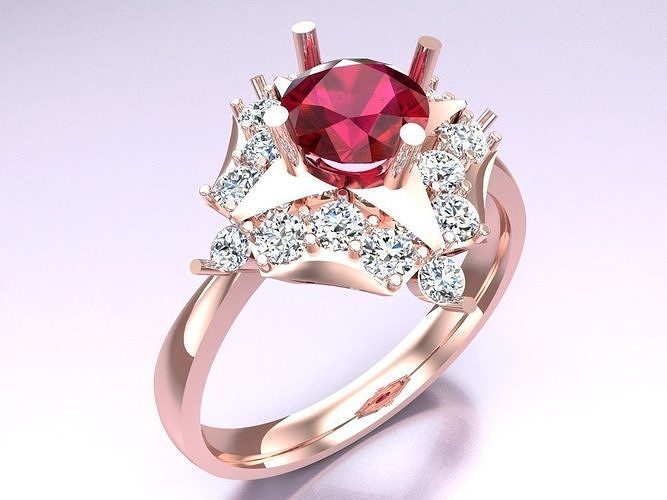 Diamond Ring - Womens Rings - N122325 3D print model