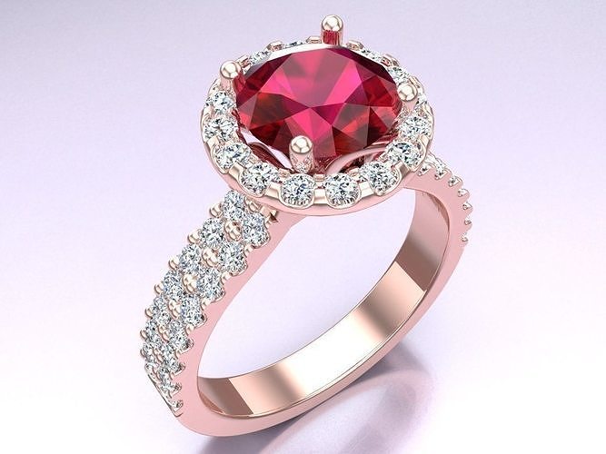 Diamond Ring - Womens Rings - N122335 V2 3D print model