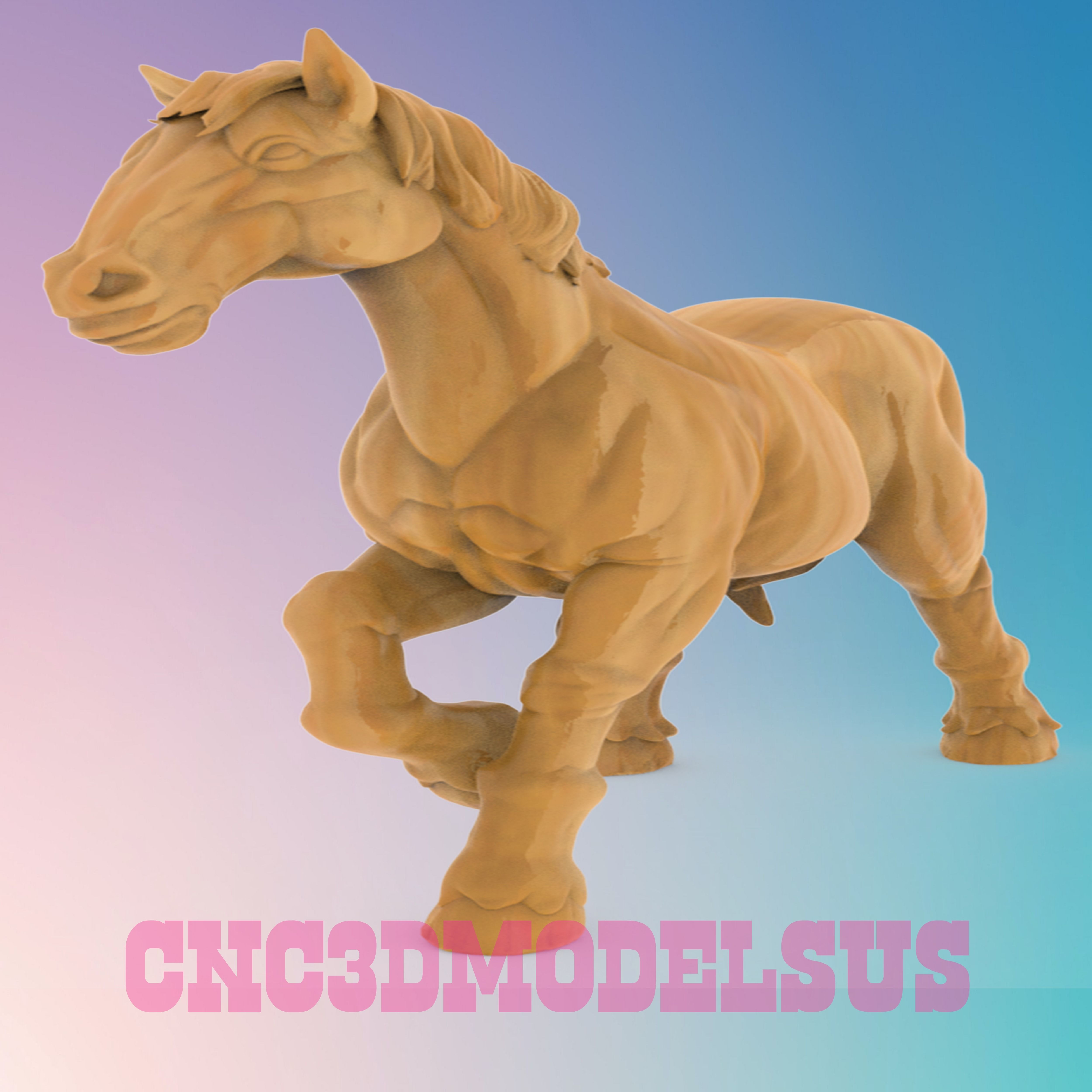 Horse 3D MODEL STL FILE FOR CNC ROUTER LASER 3D print model_2