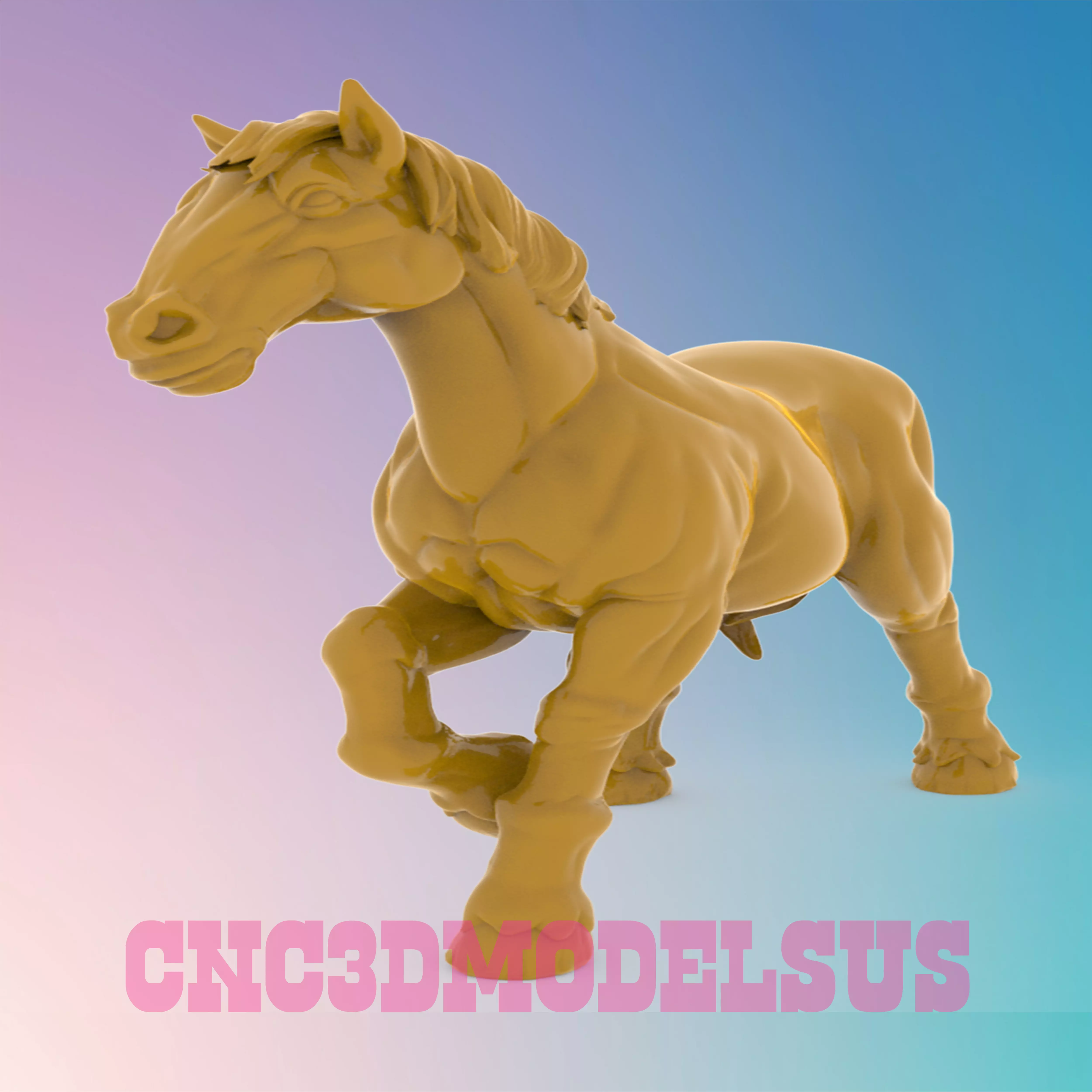 Horse 3D MODEL STL FILE FOR CNC ROUTER LASER 3D print model_0