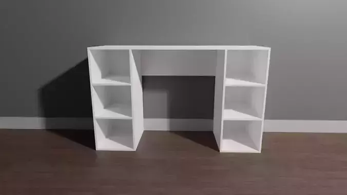 6-Cube Storage Desk White Low-poly 3D model