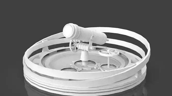 Astronomical Telescope - 2 - Untextured 3D model