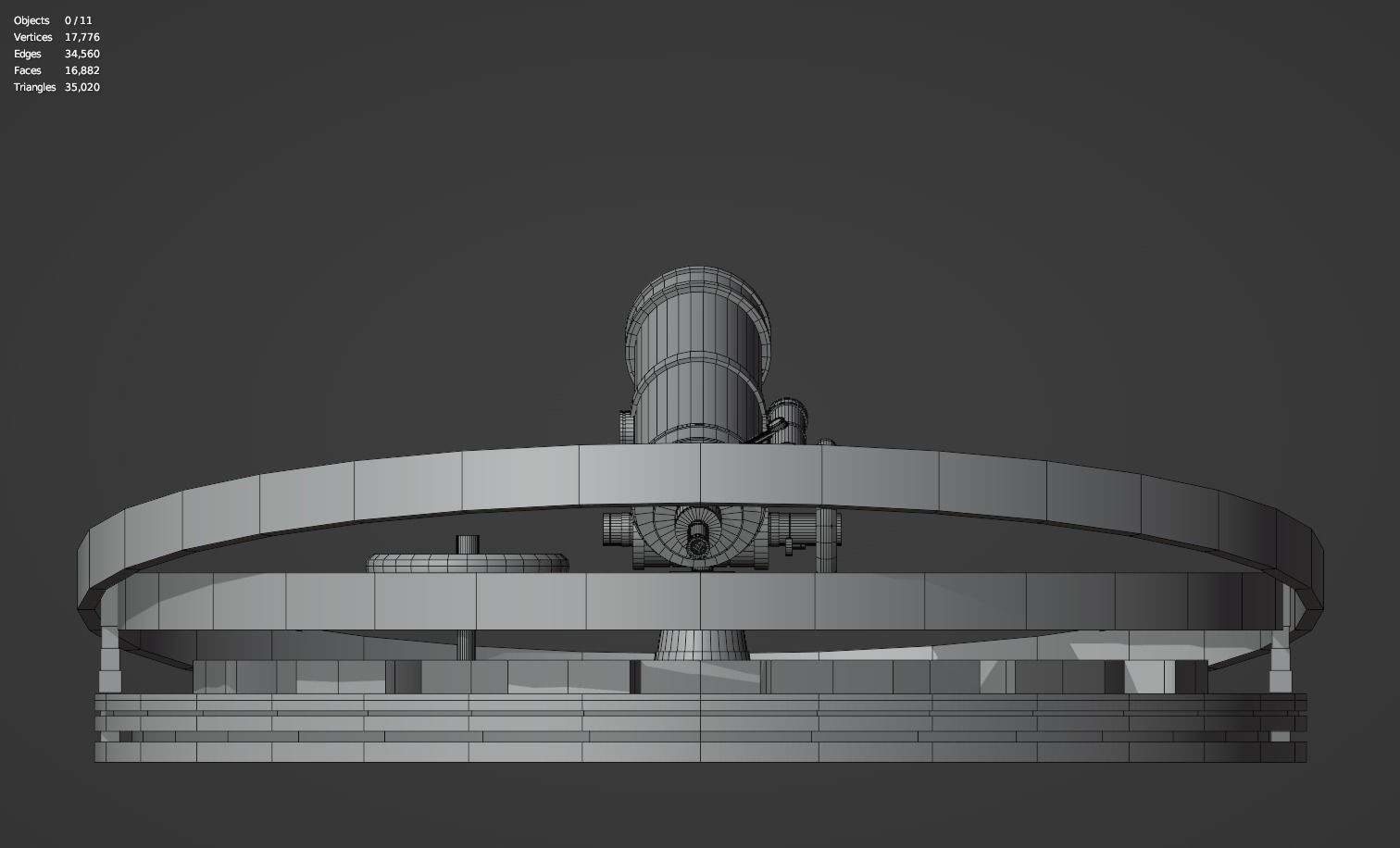 Astronomical Telescope - 2 - Untextured 3D model_12