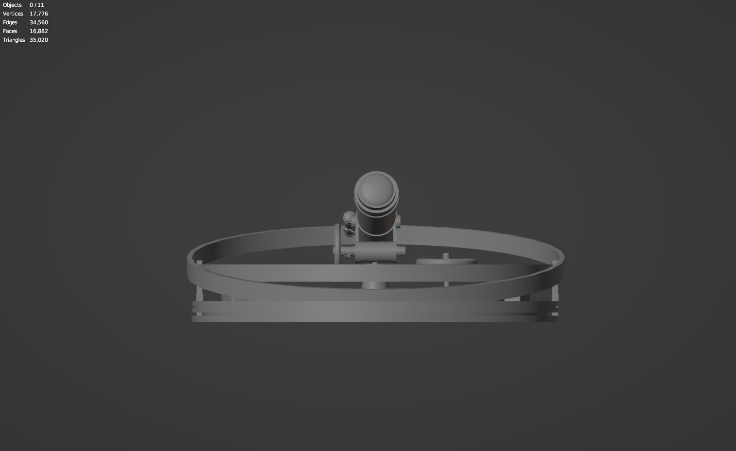 Astronomical Telescope - 2 - Untextured 3D model_6