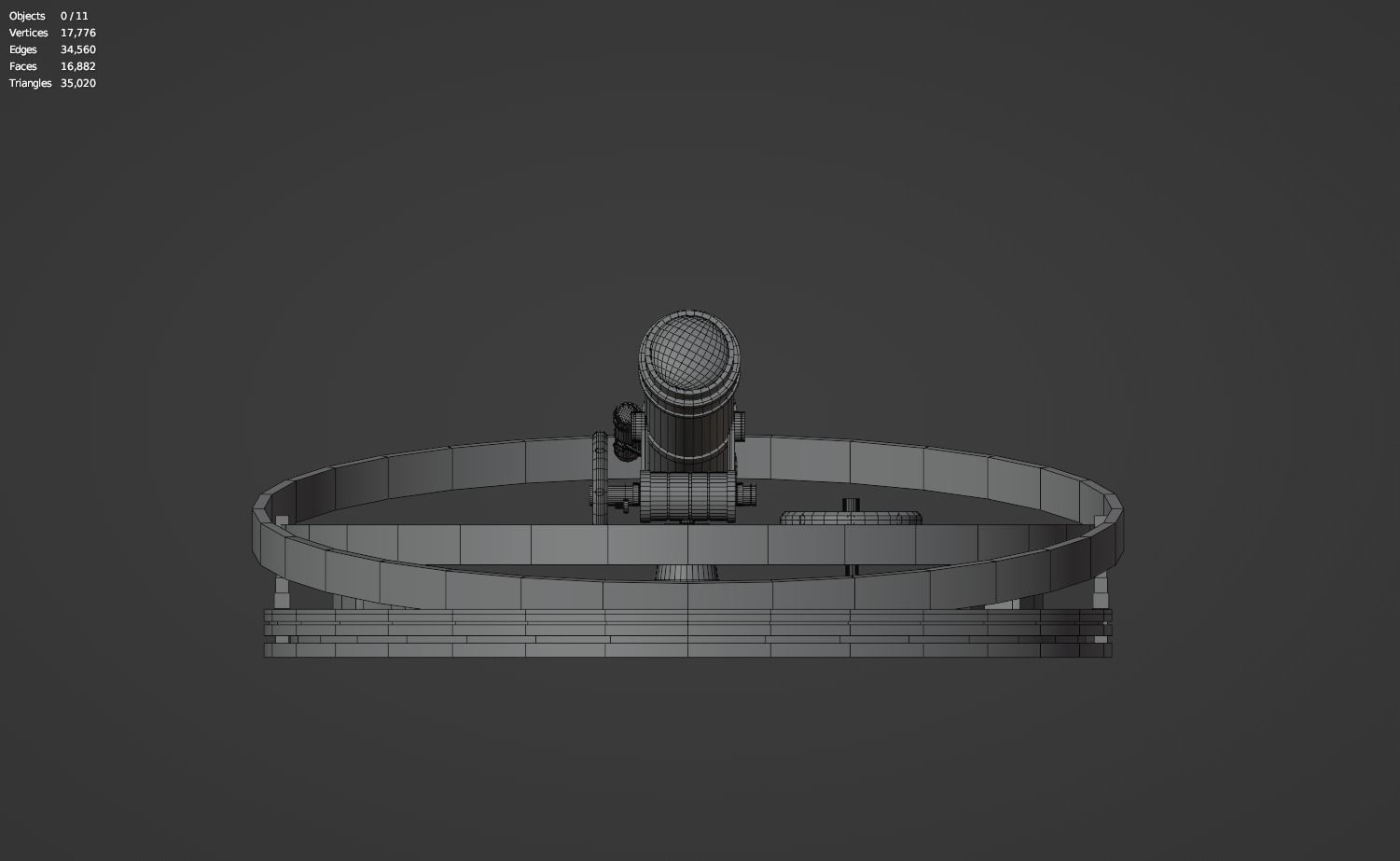 Astronomical Telescope - 2 - Untextured 3D model_10