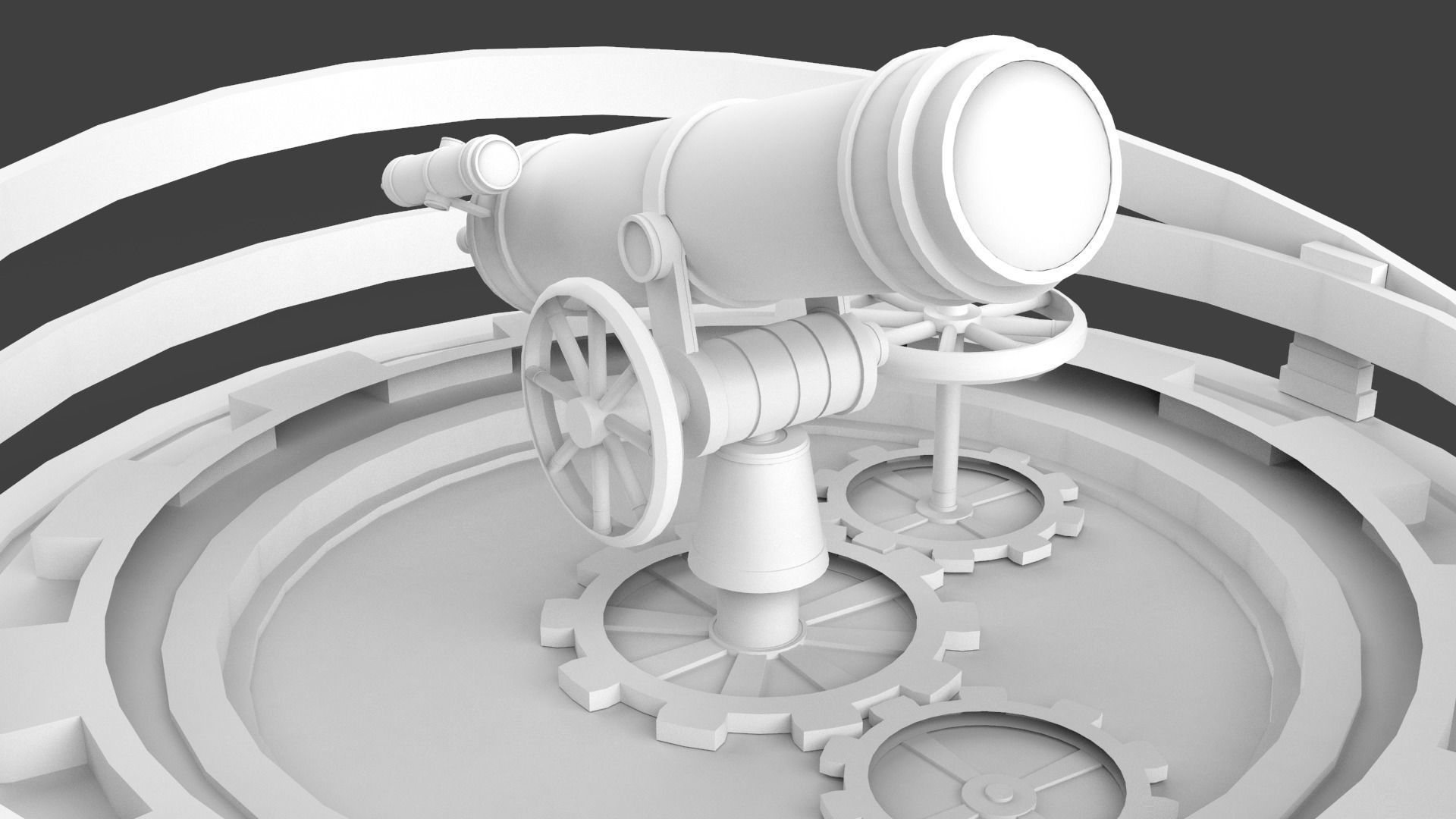 Astronomical Telescope - 2 - Untextured 3D model_2