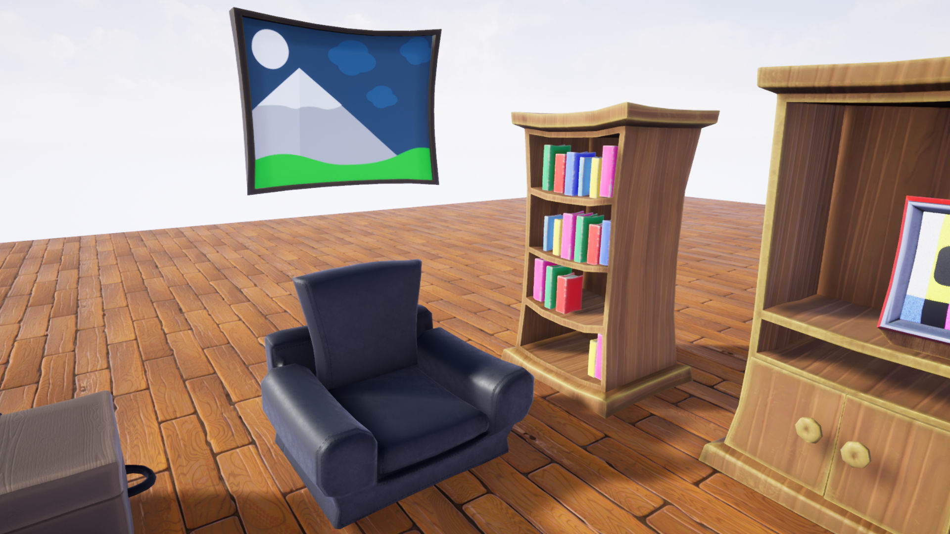 Stylized Living Room Furniture Low-poly 3D model_3