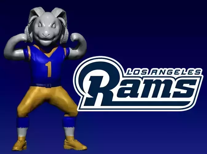 NFL - LOS ANGELES RAMS FOOTBALL MASCOT STATUE - 3D PRINT