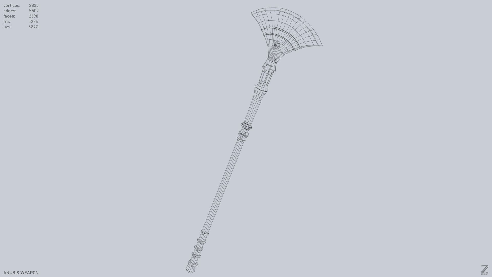 Anubis weapon Low-poly 3D model_15